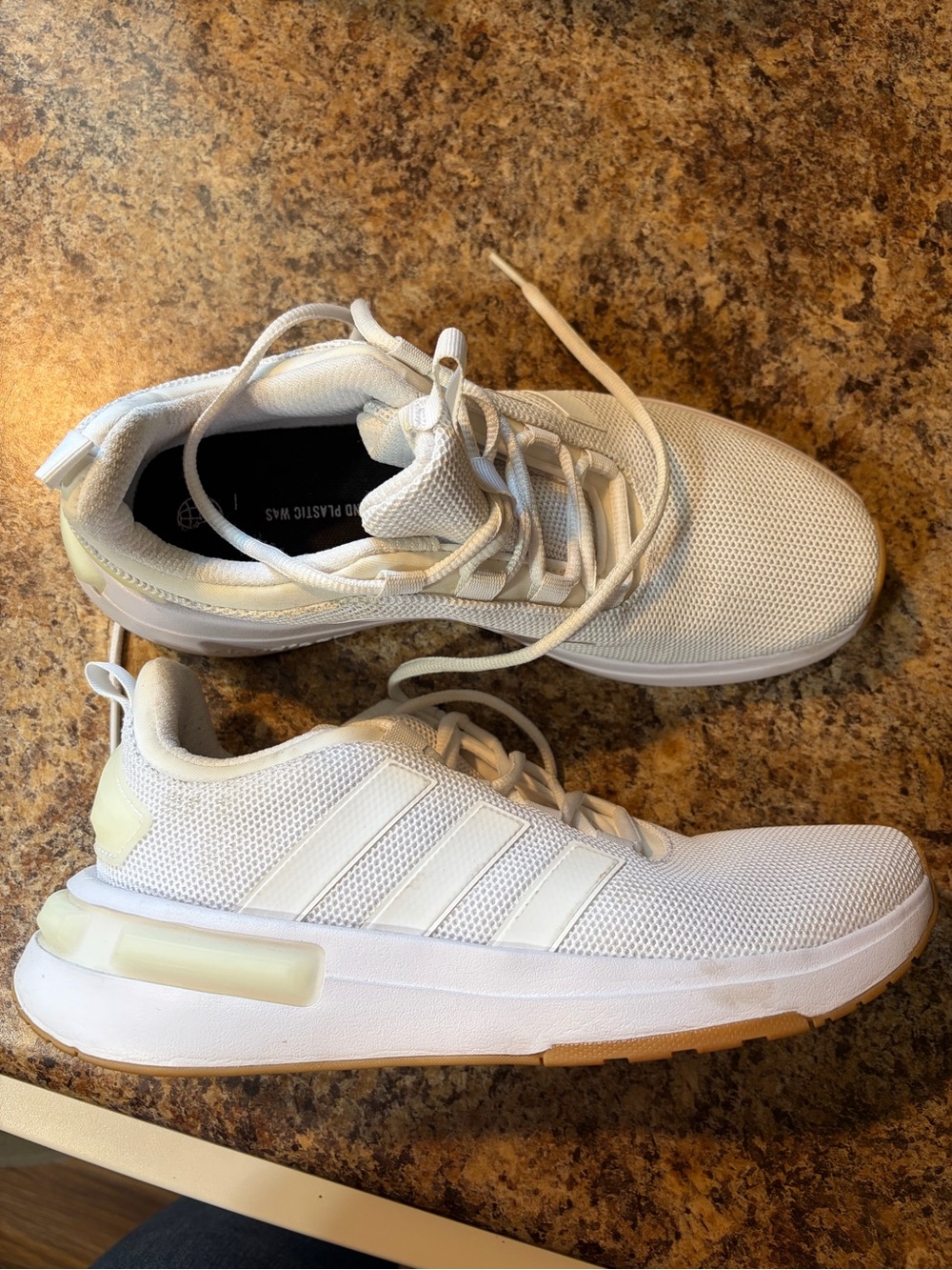 adidas White and Black Comfort Lace-Up Sneakers